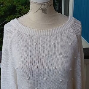 % Old Navy Creamy White Textured Sweater